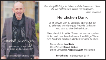 Anzeige von Rudolf Zeh von MGO