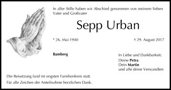 Anzeige von Sepp Urban von MGO