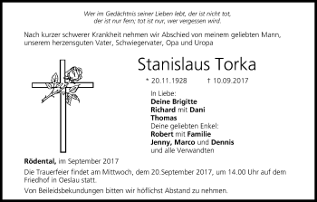 Anzeige von Stanislaus Torka von MGO