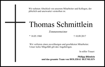 Anzeige von Thomas Schmittlein von MGO