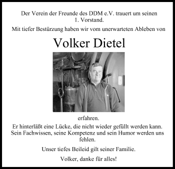 Anzeige von Volker Dietel von MGO