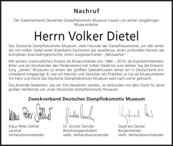 Anzeige von Volker Dietel von MGO