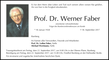 Anzeige von Werner Faber von MGO