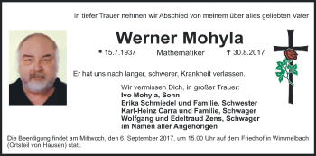 Anzeige von Werner Mohyla von MGO