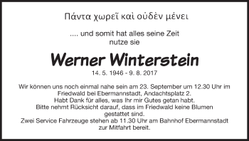 Anzeige von Werner Winterstein von MGO