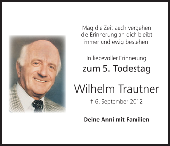 Anzeige von Wilhelm Trautner von MGO