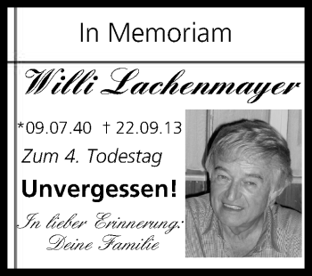 Anzeige von Willi Lachenmayer von MGO