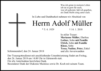 Anzeige von Adolf Müller von MGO
