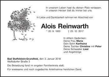 Anzeige von Alois Reinwarth von MGO