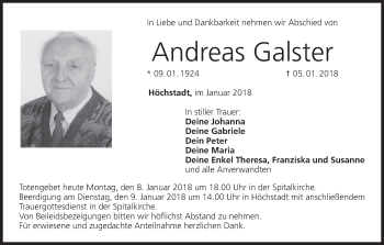 Anzeige von Andreas Galster von MGO