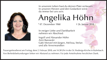 Anzeige von Angelika Höhn von MGO
