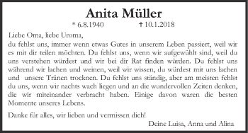 Anzeige von Anita Müller von MGO