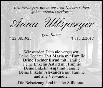 Anzeige von Anna Ullsperger von MGO