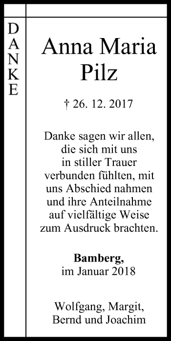 Anzeige von Anna Maria Pilz von MGO
