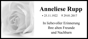 Anzeige von Anneliese Rupp von MGO