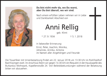 Anzeige von Anni Rellig von MGO