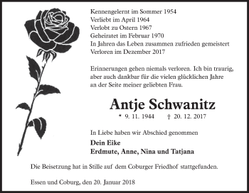 Anzeige von Antje Schwanitz von MGO