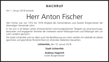 Anzeige von Anton Fischer von MGO