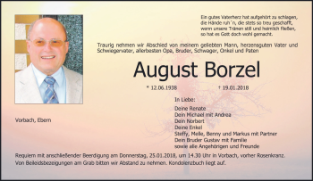 Anzeige von August Borzel von MGO