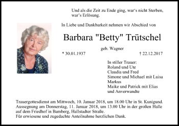 Anzeige von Barbara Trütschel von MGO
