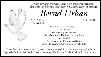 Anzeige von Bernd Urban von MGO