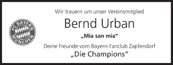 Anzeige von Bernd Urban von MGO