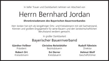 Anzeige von Bernhard Jordan von MGO