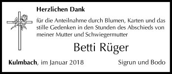 Anzeige von Betti Rüger von MGO