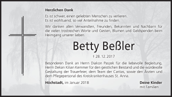 Anzeige von Betty Beßler von MGO