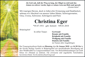 Anzeige von Christina Eger von MGO
