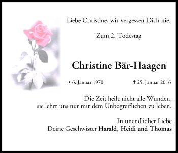 Anzeige von Christine Bär-Haagen von MGO