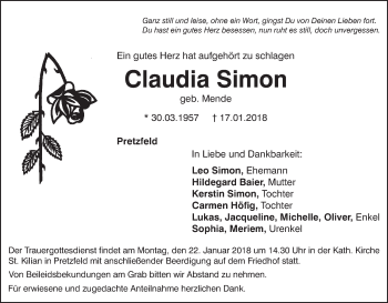 Anzeige von Claudia Simon von MGO