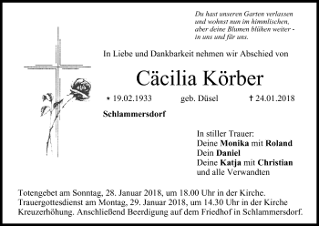 Anzeige von Cäcilia Körber von MGO