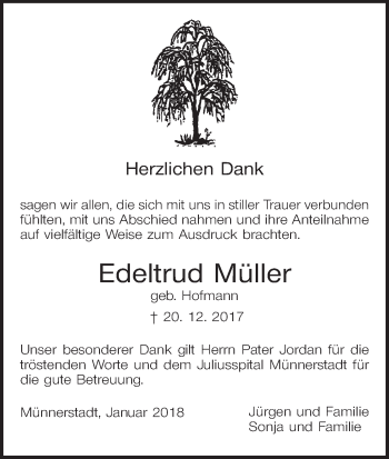 Anzeige von Edeltrud Müller von MGO