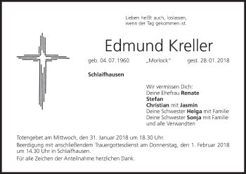 Anzeige von Edmund Kreller von MGO
