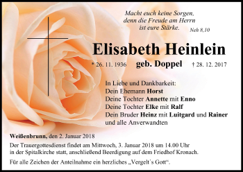 Anzeige von Elisabeth Heinlein von MGO