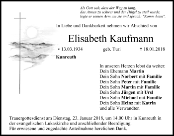 Anzeige von Elisabeth Kaufmann von MGO