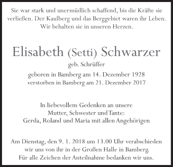 Anzeige von Elisabeth  Schwarzer von MGO