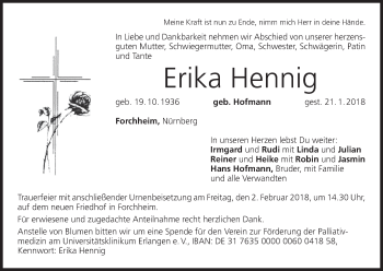 Anzeige von Erika Hennig von MGO