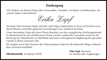 Anzeige von Erika Zapf von MGO