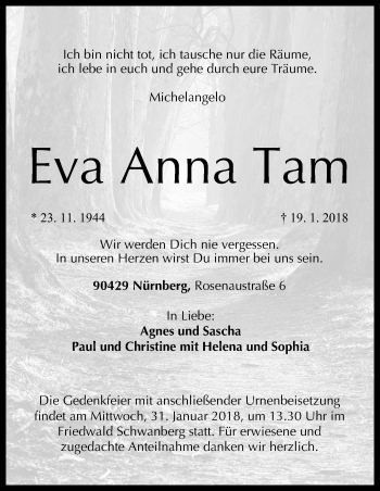 Anzeige von Eva Anna Tam von MGO