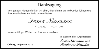 Anzeige von Franz Niermann von MGO