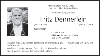 Anzeige von Fritz Dennerlein von MGO