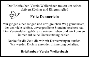 Anzeige von Fritz Dennerlein von MGO