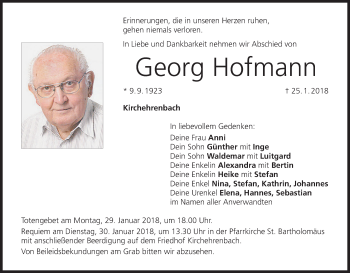 Anzeige von Georg Hofmann von MGO