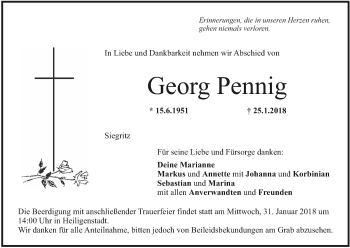 Anzeige von Georg Pennig von MGO
