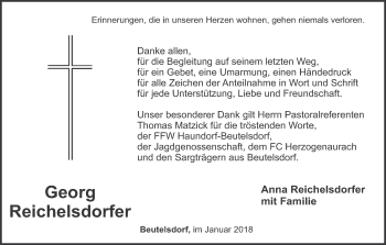 Anzeige von Georg Reichelsdorfer von MGO