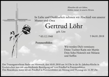 Anzeige von Gertrud Löhr von MGO