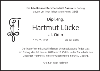 Anzeige von Hartmut Lücke von MGO