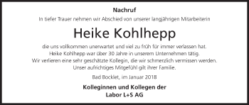 Anzeige von Heike Kohlhepp von MGO